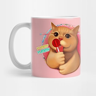 Cute cat with lollipop Mug